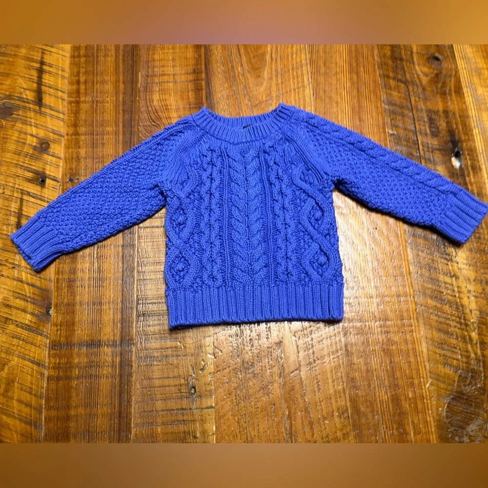 Baby Gap Blue Cable Knit Pullover Sweater Size 18-24 months
